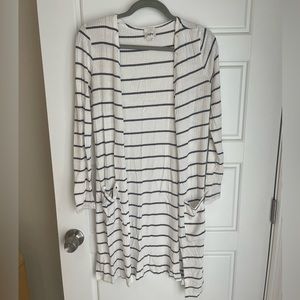 Black and White Striped Cardigan